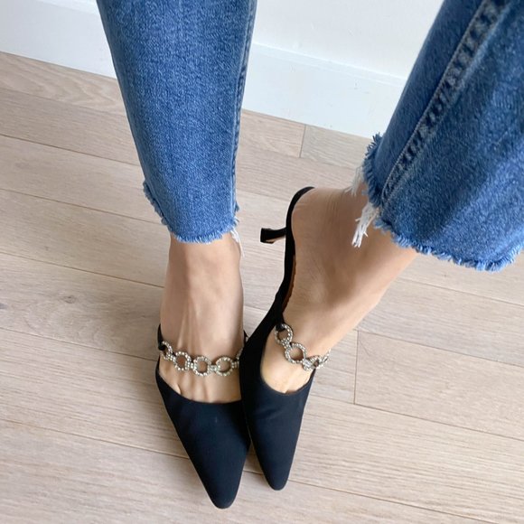 Manolo Blahnik Shoes - 😍🤩💯Manolo Blahnik Fabric Mule Kitten Heels 38/7